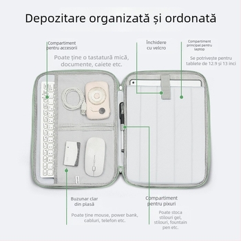 Geantă portabilă pentru tabletă iPad de 11 inch, husă de protecție pentru birou, husă de afaceri, anti-stropire, geantă interioară orizontală pentru tabletă, portabilă