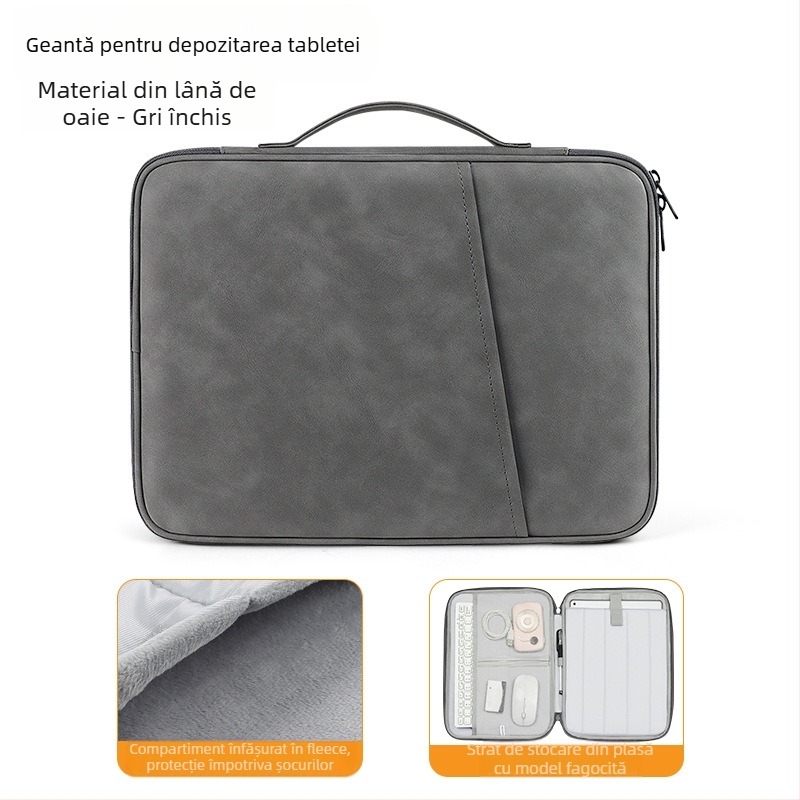 Geantă portabilă pentru tabletă iPad de 11 inch, husă de protecție pentru birou, husă de afaceri, anti-stropire, geantă interioară orizontală pentru tabletă, portabilă