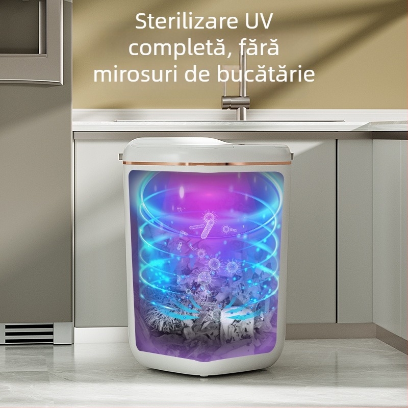 Coș de gunoi inteligent cu aspect elegant și senzor automat pentru baie și bucătărie, mare, cu senzor pentru capac, vânzare cu ridicata transfrontalieră
