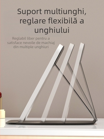 Oglindă de machiaj HD, lampă LED pentru birou, oglindă de toaletă pentru birou cu lampă, oglindă mică, pliabilă pentru cămin studențesc, produs nou