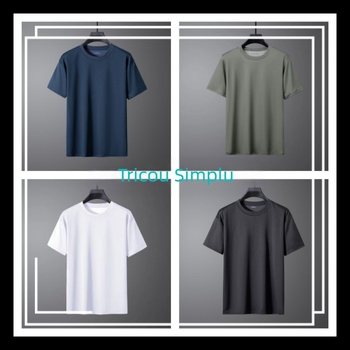 Îmbrăcăminte de fitness cu mânecă scurtă non-standard pentru bărbați, îmbrăcăminte de antrenament de vară, haine cu uscare rapidă, guler rotund, tricou de culoare solidă, vrac