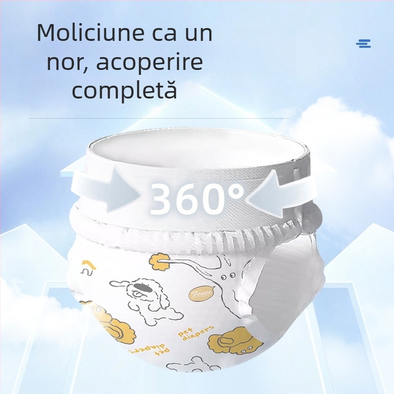 Scutece fiziologice de unică folosință pentru câini masculi, pantaloni, confortabili și respirabili, etanși, ușor de absorbit și fără osmoză inversă, pentru interior și exterior