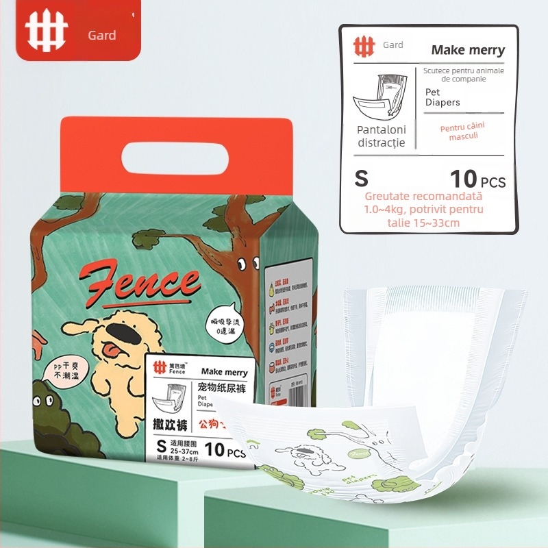 Scutece fiziologice de unică folosință pentru câini masculi, pantaloni, confortabili și respirabili, etanși, ușor de absorbit și fără osmoză inversă, pentru interior și exterior