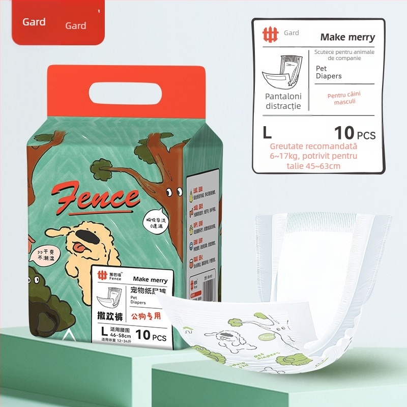 Scutece fiziologice de unică folosință pentru câini masculi, pantaloni, confortabili și respirabili, etanși, ușor de absorbit și fără osmoză inversă, pentru interior și exterior