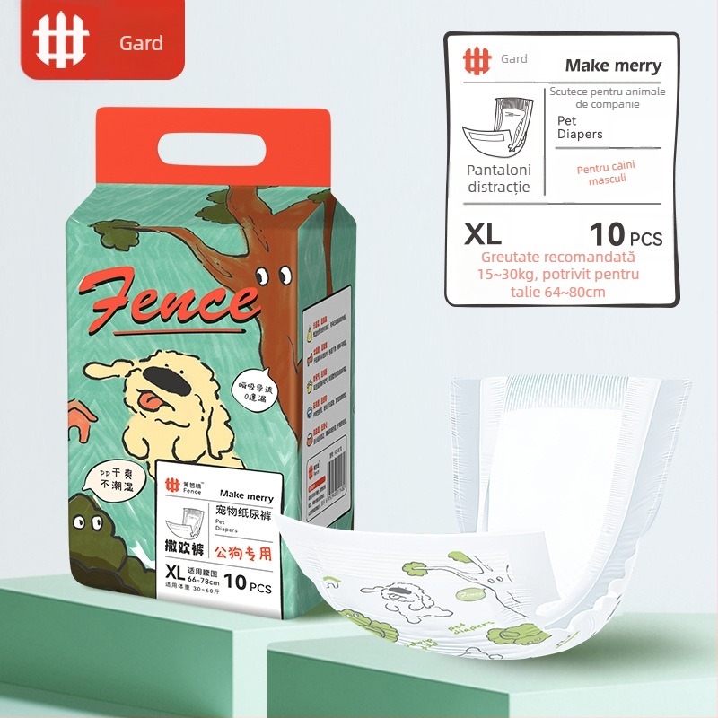 Scutece fiziologice de unică folosință pentru câini masculi, pantaloni, confortabili și respirabili, etanși, ușor de absorbit și fără osmoză inversă, pentru interior și exterior