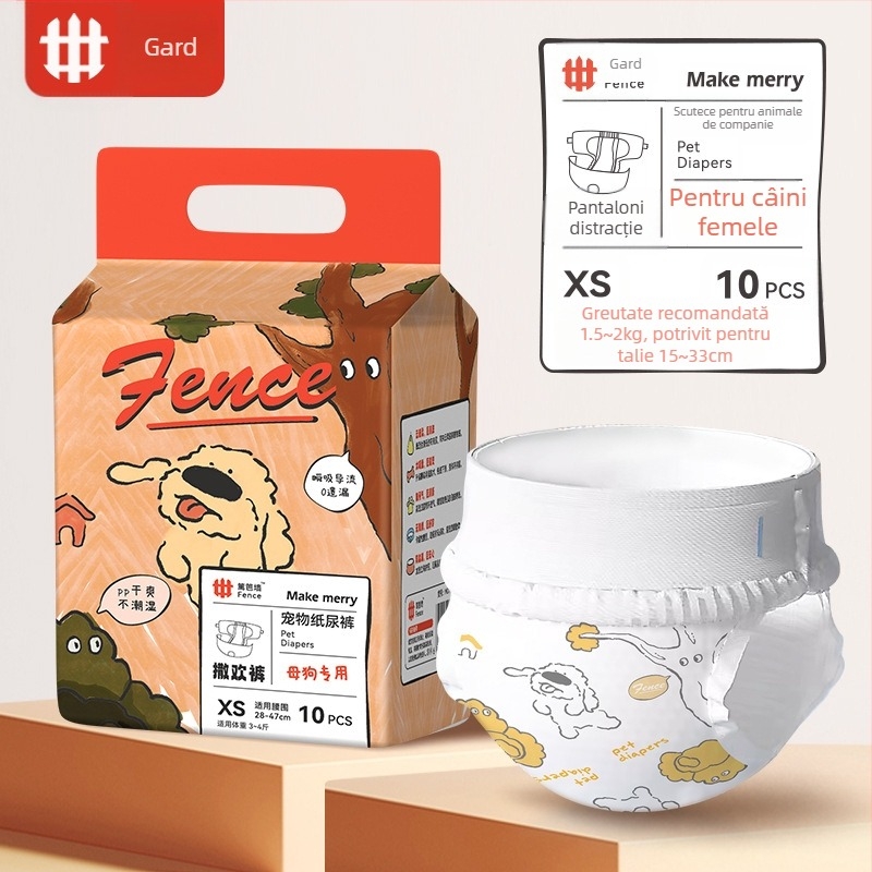 Scutece fiziologice de unică folosință pentru câini masculi, pantaloni, confortabili și respirabili, etanși, ușor de absorbit și fără osmoză inversă, pentru interior și exterior