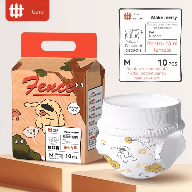 Scutece fiziologice de unică folosință pentru câini masculi, pantaloni, confortabili și respirabili, etanși, ușor de absorbit și fără osmoză inversă, pentru interior și exterior