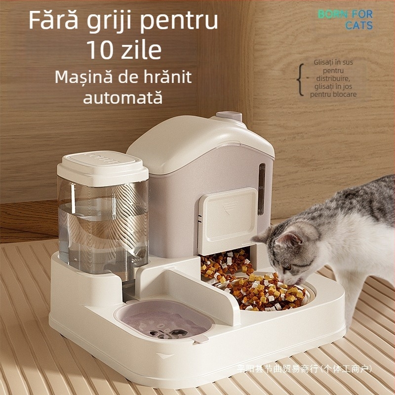 Pisică bol hrană pentru pisici bazin zăpadă casă hrănire automată adăpător integrat anti-răsturnare animal de companie pisică cățeluș câine orez bol dublu bol