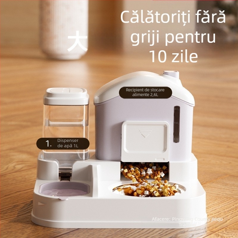 Pisică bol hrană pentru pisici bazin zăpadă casă hrănire automată adăpător integrat anti-răsturnare animal de companie pisică cățeluș câine orez bol dublu bol