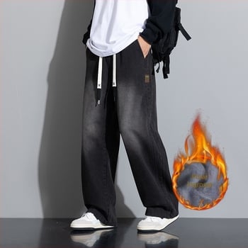 JYF-A502JR Blugi personalizați noi, drepți, de stradă principală, stil american, retro, slăbire, plus fat, mărime mare, căptușiți cu fleece, îngroșați