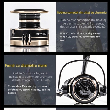 Roată de pescuit complet metalică, roată de pescuit, roată de pescuit, roată de pescuit, roată de pescuit, roată de pescuit cu lamă, roată de aruncare cu telecomandă, echipamente de pescuit en-gros