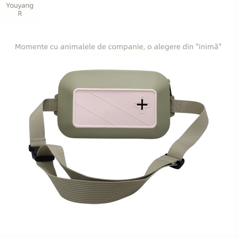 2024 Produs nou transfrontalier pentru animale de companie, geantă de talie din silicon pentru hrănire, geantă portabilă pentru excursii cu animale de companie, geantă pentru gustări