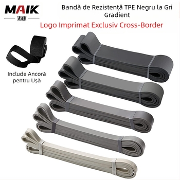 Bandă de rezistență pentru antrenament de forță, pentru atletism, pentru bărbați, pentru acasă, bandă de tensiune din latex elastică, culoare gri-negru, în gradient