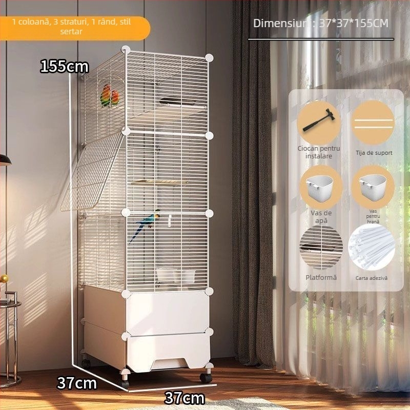 Colivie mare rezistentă la stropire pentru papagali, nimfe, grauri, myna mari, peruși și canari, amenajare peisagistică de lux pentru vilă