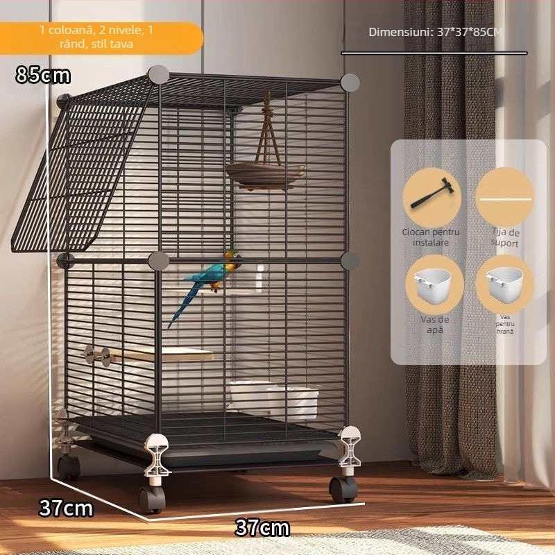 Colivie mare rezistentă la stropire pentru papagali, nimfe, grauri, myna mari, peruși și canari, amenajare peisagistică de lux pentru vilă