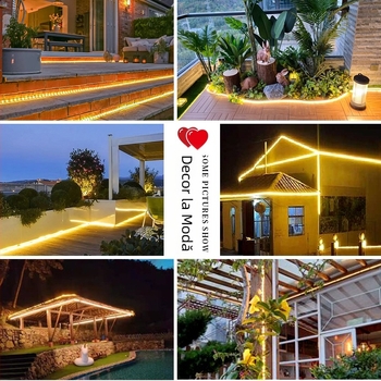 Lampă solară nouă cu bară de lumină LED pentru exterior, impermeabilă, super luminoasă, pentru curte, balcon, grădină, atmosferă, vilă, streașină