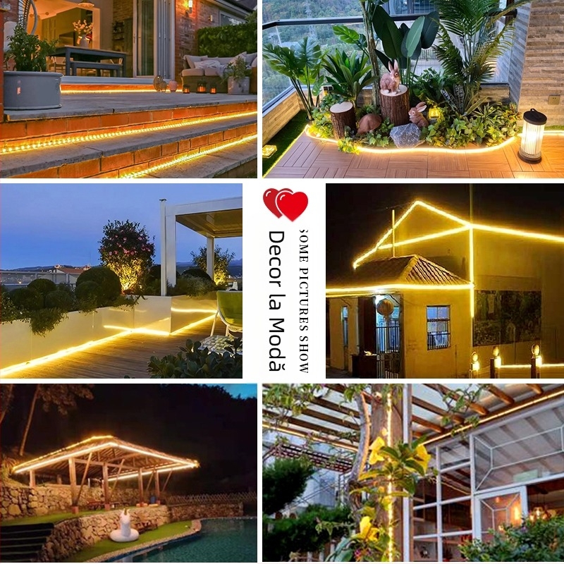 Lampă solară nouă cu bară de lumină LED pentru exterior, impermeabilă, super luminoasă, pentru curte, balcon, grădină, atmosferă, vilă, streașină