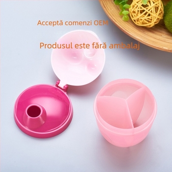 Lapte praf portabil direct din fabrică, cu trei straturi, cu trei compartimente, cutie rotativă pentru lapte praf, cutie de depozitare pentru lapte praf pentru nou-născuți