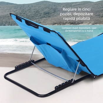 Saltea de plajă exterioară, pliabilă, cu reglare rapidă, Șezlong 145*47*40cm