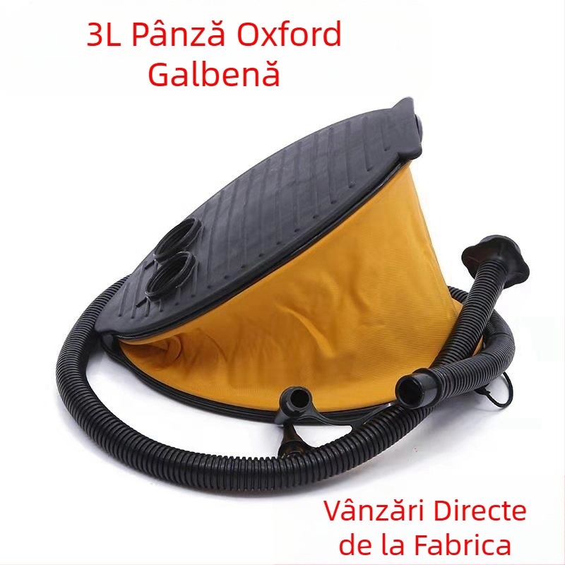 Pompă cu pedală din pânză Oxford galbenă de 3L, pompă de aer, pompă de picior, pompă de aer gonflabilă cu apă, producători Yongkang en-gros