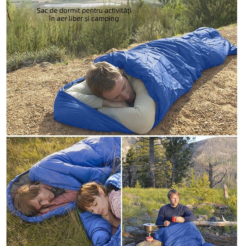 Sac de dormit pentru camping în aer liber transfrontalier Guangdong, pătură izolatoare din bumbac gol, plic termic portabil pentru călătorii, sac de dormit de urgență