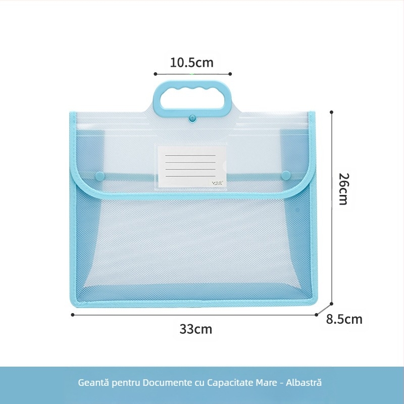 Geantă transparentă pentru documente, impermeabilă, PP, geantă de depozitare cu snap, geantă de hârtie pentru studenți, geantă de mare capacitate A4 pentru informații, geantă de meditații