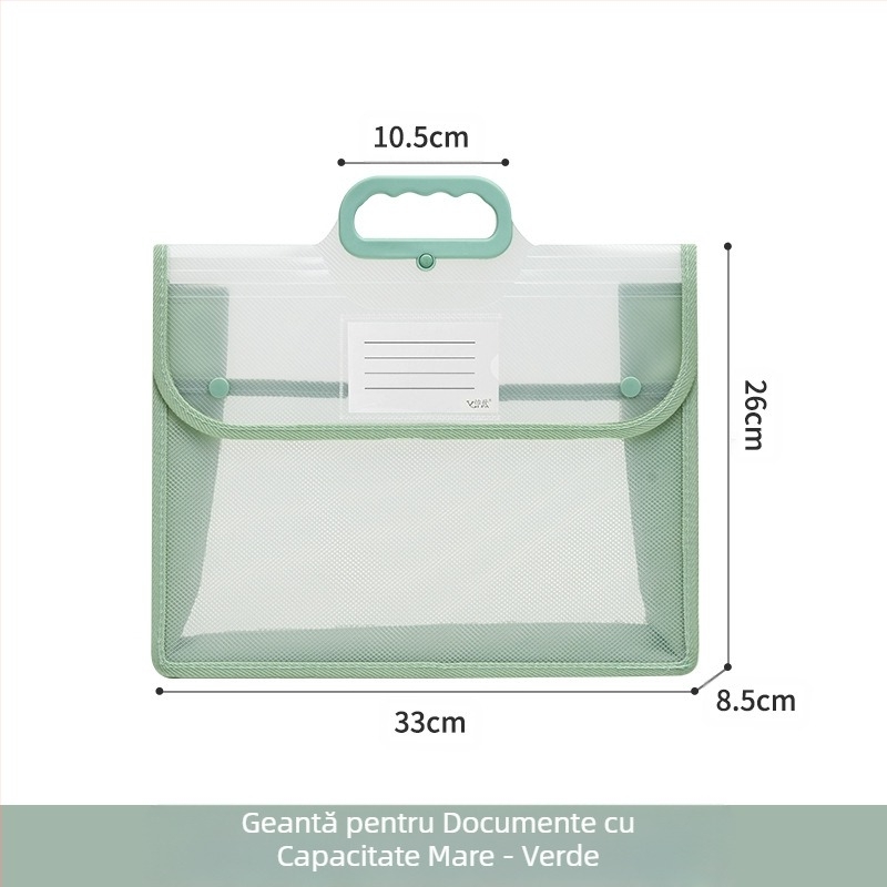 Geantă transparentă pentru documente, impermeabilă, PP, geantă de depozitare cu snap, geantă de hârtie pentru studenți, geantă de mare capacitate A4 pentru informații, geantă de meditații