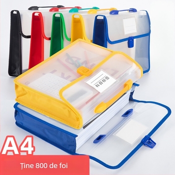 Geantă portabilă A4 pentru documente, geantă tridimensională de mare capacitate, geantă de stocare a datelor pentru manuale, geantă impermeabilă portabilă