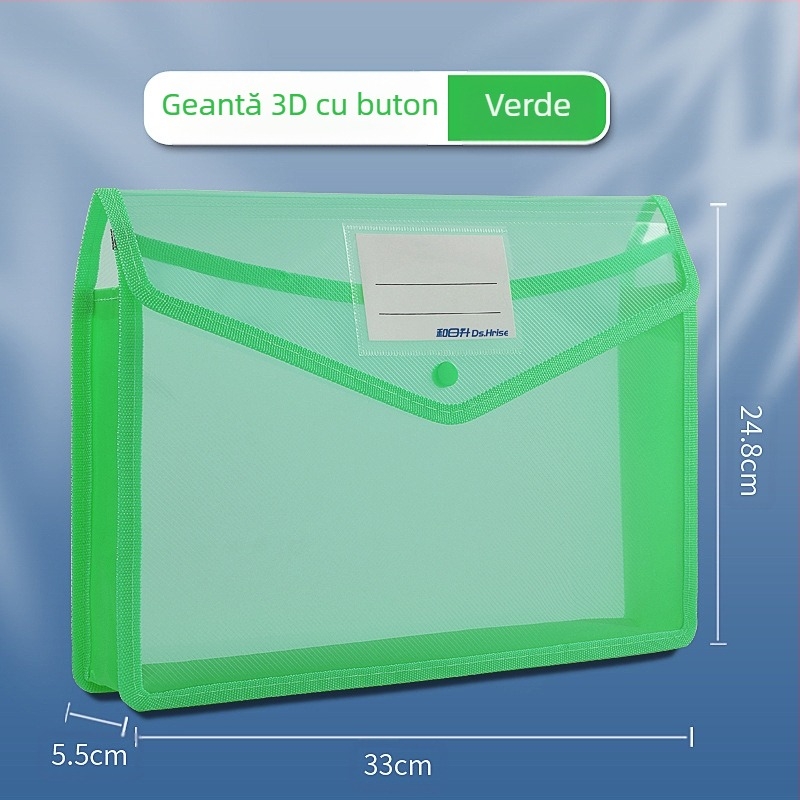 Geantă portabilă A4 pentru documente, geantă tridimensională de mare capacitate, geantă de stocare a datelor pentru manuale, geantă impermeabilă portabilă