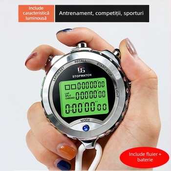 Cronometru electronic metalic, cronometru, arbitru profesionist, competiție de atletism, antrenament pentru studenți, competiție de fitness