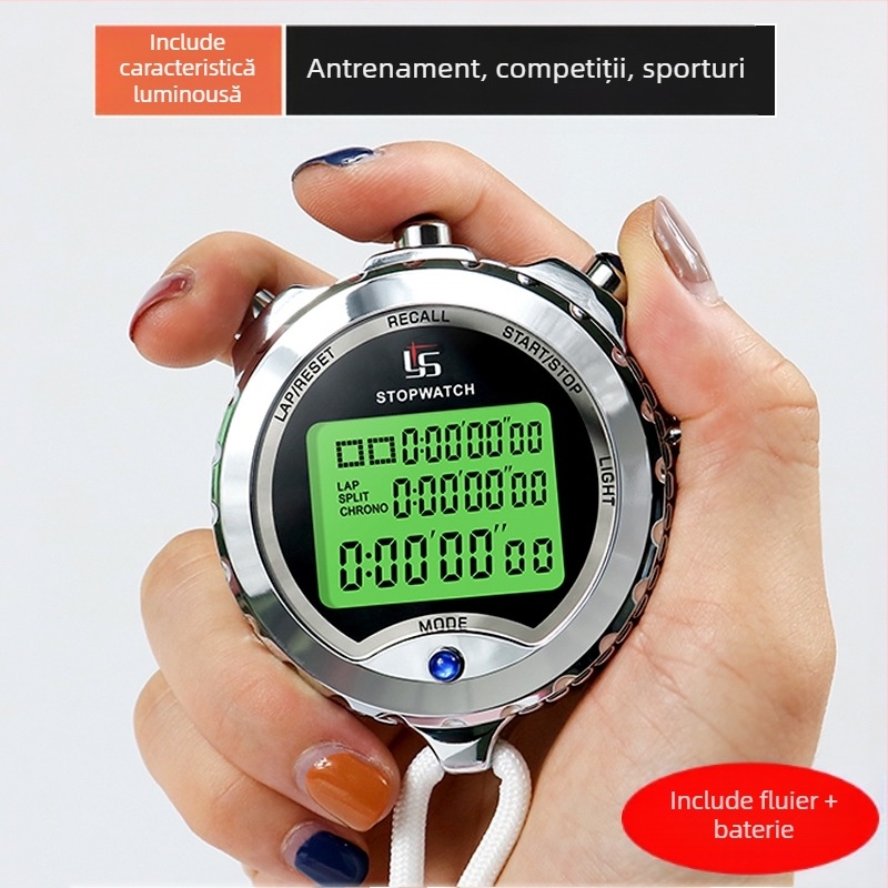 Cronometru electronic metalic, cronometru, arbitru profesionist, competiție de atletism, antrenament pentru studenți, competiție de fitness