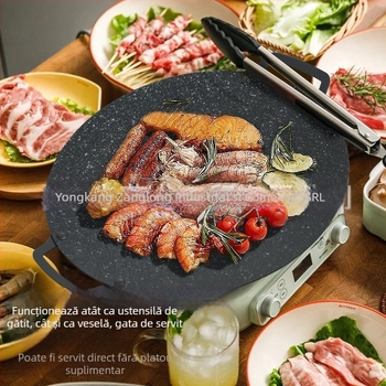 Vânzări directe, farfurie coreeană pentru grătar, maifan, farfurie din piatră pentru grătar, camping în aer liber, teppanyaki, tigaie antiaderentă, aragaz cu card, en-gros
