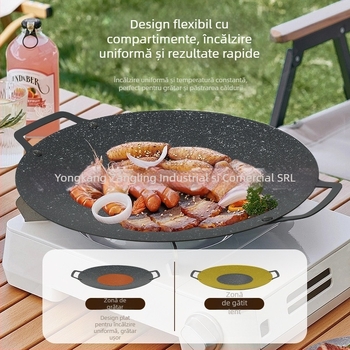 Vânzări directe, farfurie coreeană pentru grătar, maifan, farfurie din piatră pentru grătar, camping în aer liber, teppanyaki, tigaie antiaderentă, aragaz cu card, en-gros