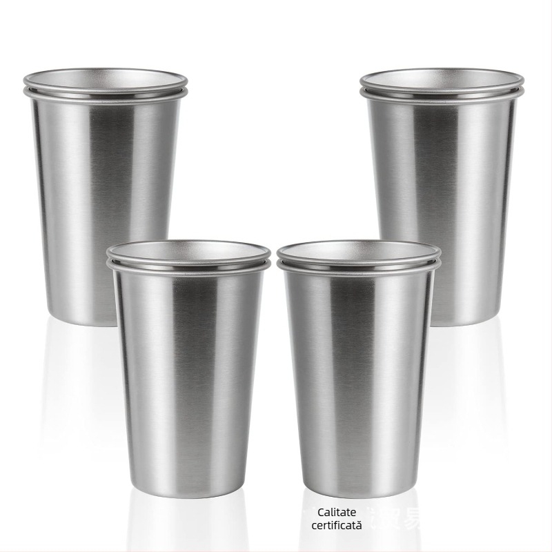 Cană de bere ondulată cu un singur strat din oțel inoxidabil 304, simplă, însoțitoare, convenabilă, pentru băuturi reci, comerț exterior cu ridicata