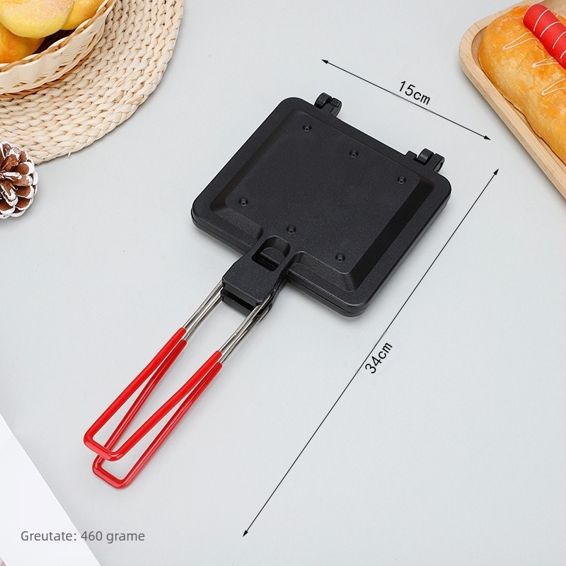 Clemă de copt pentru sandvișuri în stil japonez, detașabilă, pliabilă, cu două fețe, pentru pâine prăjită, tigaie cu gaz cu două fețe, en-gros