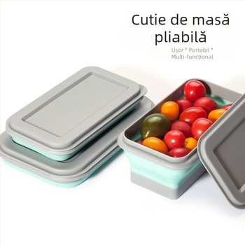 Bol pliabil portabil multifuncțional, cu două seturi, pentru călătorii în aer liber, picnic, acasă și birou, bol de depozitare pentru copii, cutie de prânz pentru boluri