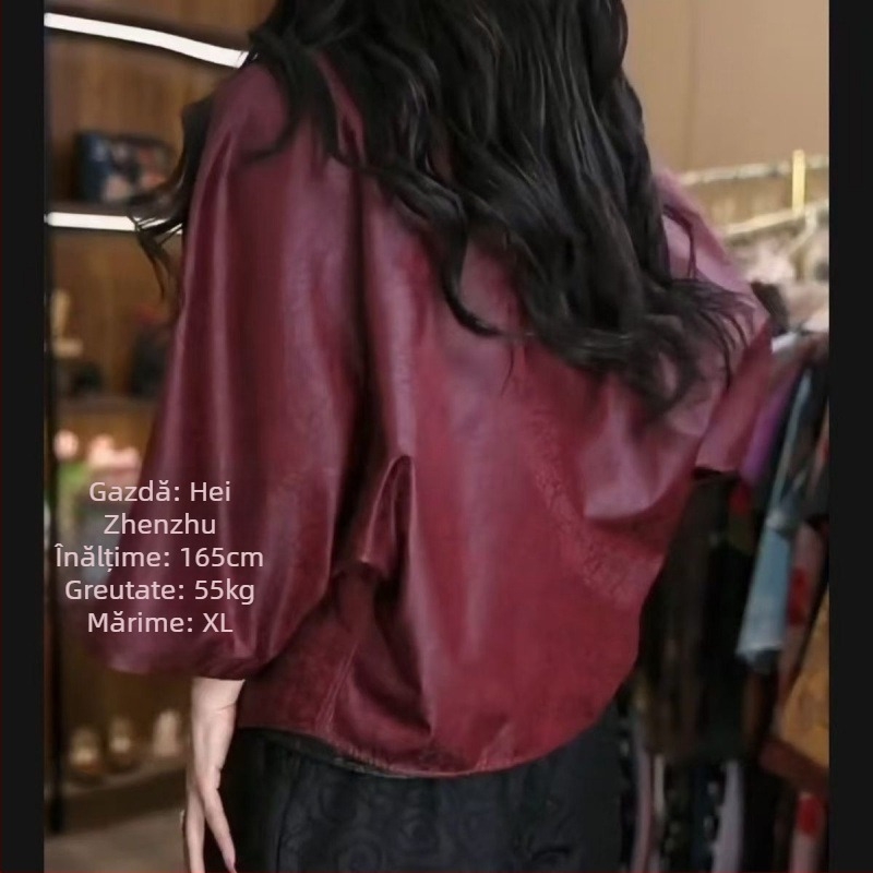 Palton scurt în stil chinezesc 2025, palton nou în stil chinezesc din fire parfumate cu nor, top față-verso cu guler rotund pentru mamă