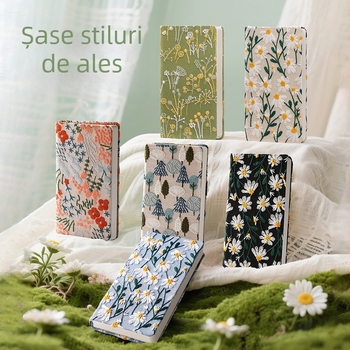 Manual, Jurnal literar cu broderie de margarete, Caiet mic acoperit cu pânză florală, Manual atractiv, Carte goală