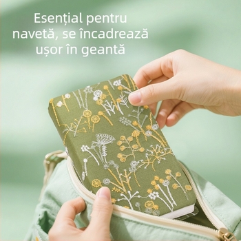 Manual, Jurnal literar cu broderie de margarete, Caiet mic acoperit cu pânză florală, Manual atractiv, Carte goală