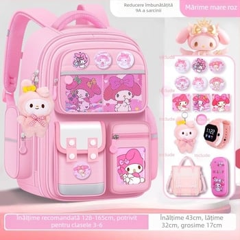 Ghiozdane școlare pentru fete de școală primară, ghiozdane școlare pentru copii de mare capacitate și rezistente la pete, rucsacuri pentru băieți de 6-12 ani care reduc povara elevilor de școală primară din clasele 1-6