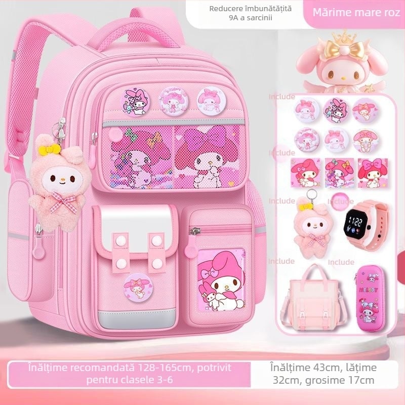 Ghiozdane școlare pentru fete de școală primară, ghiozdane școlare pentru copii de mare capacitate și rezistente la pete, rucsacuri pentru băieți de 6-12 ani care reduc povara elevilor de școală primară din clasele 1-6