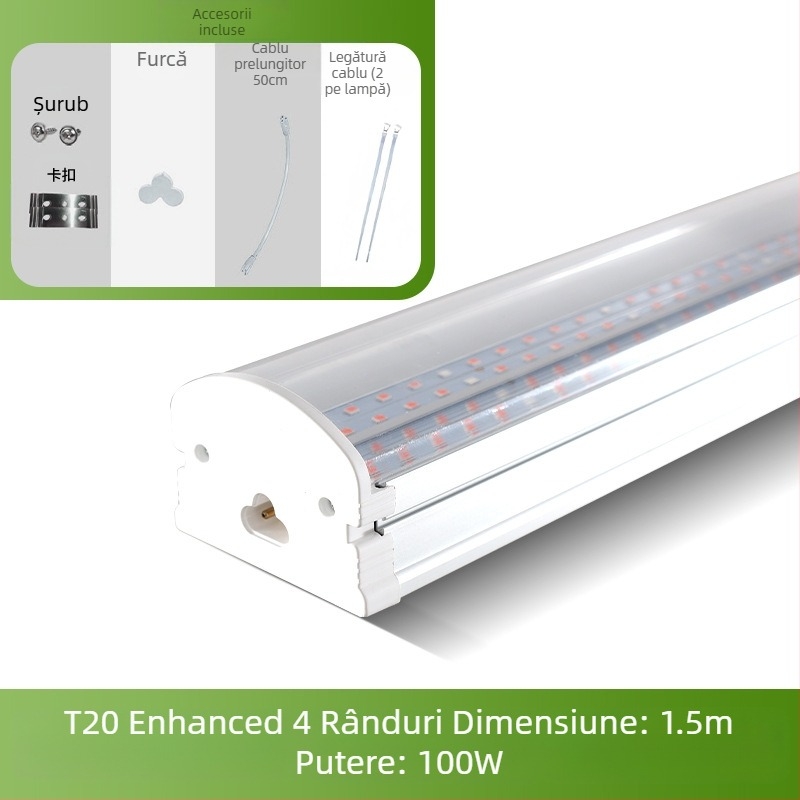 Lampă de creștere a plantelor T20 cu spectru complet, lampă suculentă, lumină suplimentară pentru plante verzi, lampă de creștere a plantelor cu LED-uri