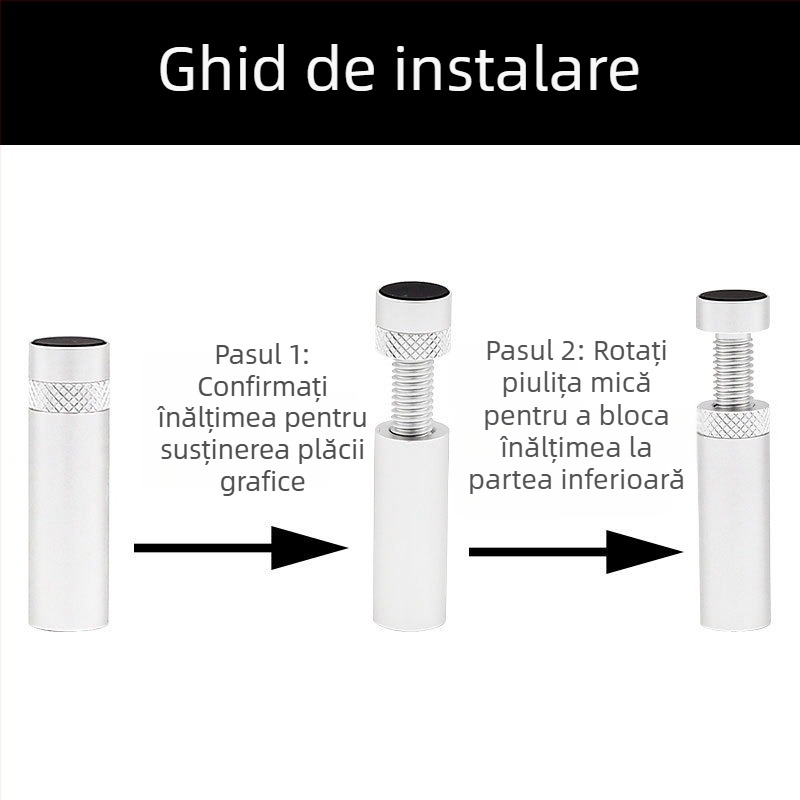 Suport pentru placă grafică, cadru de susținere cu jack, complet din aluminiu, fund magnetic metalic, șasiu ITX mic, suport pentru placă grafică, partener anti-îndoire