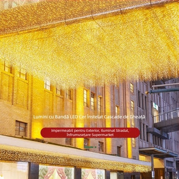 Lumini de cascadă pentru celebrități pe internet, lumini intermitente, șir de lumini, perdea impermeabilă în aer liber, curte, fațadă, decorare, atmosferă, benzi de gheață, lumini