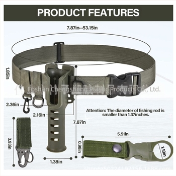 Suport pentru undiță de pescuit, curea reglabilă pentru pescuit, potrivită pentru pescuitul la muscă, surf casting, echipament rotativ pentru undiță