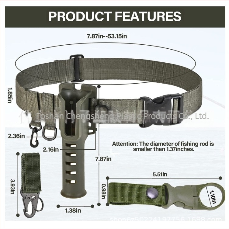 Suport pentru undiță de pescuit, curea reglabilă pentru pescuit, potrivită pentru pescuitul la muscă, surf casting, echipament rotativ pentru undiță