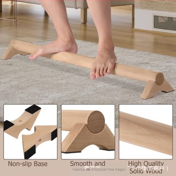 Antrenor de echilibru pentru gimnastică transfrontalier din lemn, grindă de echilibru senzorială, suport de antrenament pentru echilibrul gleznei