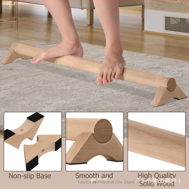 Antrenor de echilibru pentru gimnastică transfrontalier din lemn, grindă de echilibru senzorială, suport de antrenament pentru echilibrul gleznei