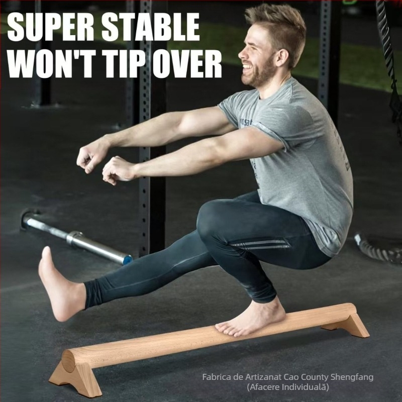 Antrenor de echilibru pentru gimnastică transfrontalier din lemn, grindă de echilibru senzorială, suport de antrenament pentru echilibrul gleznei