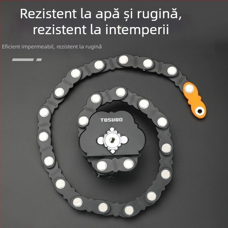 Lacăt pliabil pentru motocicletă electrică Tas Captain, lacăt antifurt, convenabil pentru biciclete, lacăt pliabil, lacăt pentru biciclete de munte